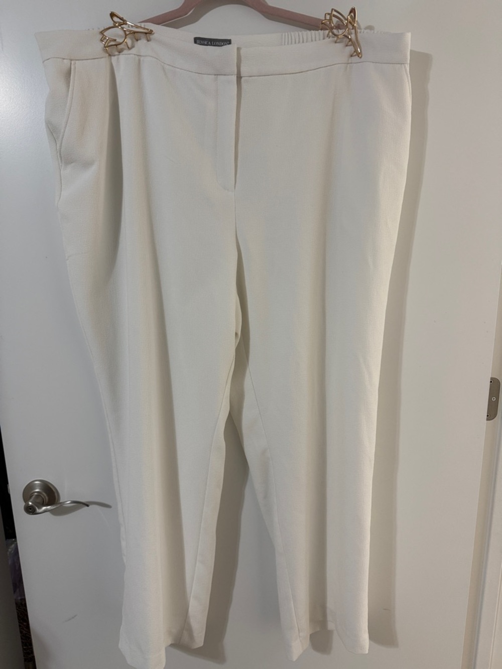 Jessica London Cream Two-Piece Pantsuit Jacket & Trousers - Picture 8 of 13